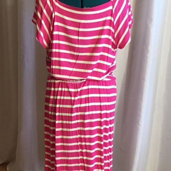 NWOT Lightweight pink & cream striped dress with belt in PXL any SILVERWEAR - Picture 10 of 13